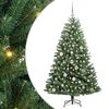 vidaXL Gervi hengdu j&oacute;latr&eacute; me&eth; 150 LED Gr&aelig;nn 150 cm PVC og m&aacute;lmur