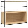 vidaXL B&oacute;kahilla Sonoma Eik 80x30x78,5 cm Samsettur Vi&eth;ur og J&aacute;rn