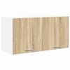 vidaXL Vegghengdur sk&aacute;pur Sonoma Eik 80 x 31 x 40 cm Samsettur vi&eth;ur
