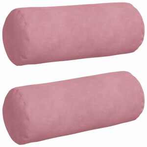 vidaXL Bolster P&uacute;&eth;ar 2 pcs Bleikur &Oslash; 15 x 40 cm Korduroy efni