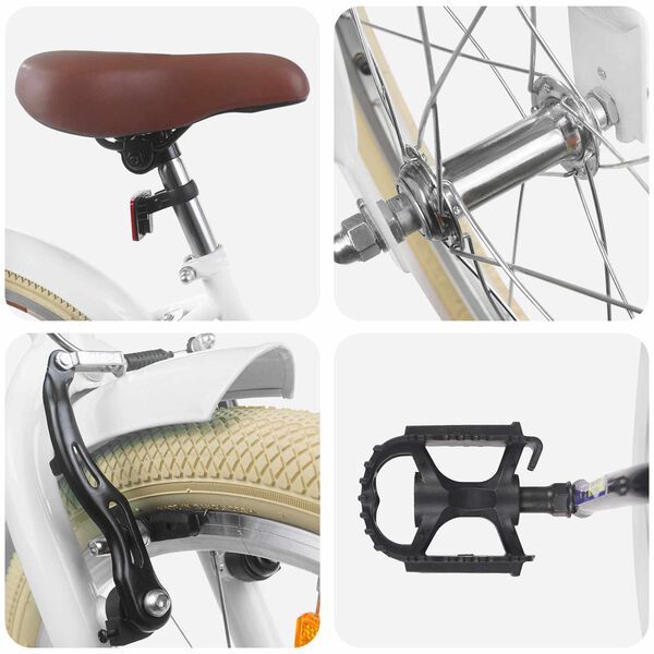 vidaXL Barnahj&oacute;l 20 Tommur fyrir 6-11 &aacute;ra Hv&iacute;tt