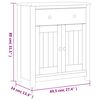 vidaXL Baðherbergisskápur BERG Hvítt 69,5x34x80 cm Gegnheil Fura