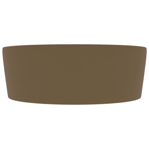 vidaXL Lúxus Handlaug með Yfirfalli Mött Rjómahvít 36 x 13 cm Postulín