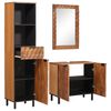vidaXL Ba&eth;herbergi Sett 3 pcs Acacia Br&uacute;nn Vinnusta&eth;ur Hart mang&oacute;tr&eacute;