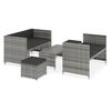 vidaXL 5 Hluta Gar&eth;h&uacute;sgagnasett me&eth; Sessum Polyrattan Gr&aacute;tt