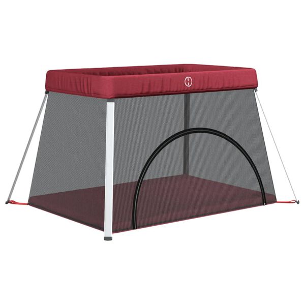 vidaXL Barnaleikgrind me&eth; D&yacute;nu Rau&eth;ur L&iacute;nefni