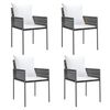vidaXL Gar&eth;st&oacute;lar me&eth; Sessum 4 stk. Br&uacute;nir 54x61x83 cm P&oacute;l&yacute;rattan