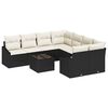 vidaXL S&oacute;fasett me&eth; p&uacute;&eth;i me&eth; geymslu 9 pcs Svartur og krem p&oacute;l&yacute;rattan