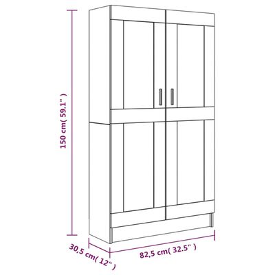 vidaXL Bókaskápur Reyktóna Eikarlitur 82,5x30,5x150 cm Samsettur viður