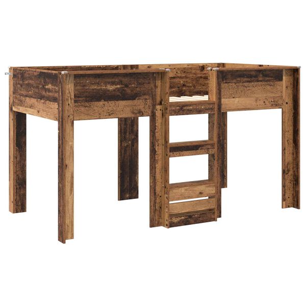 vidaXL R&uacute;mg&oacute;&eth;ur kojur fyrir b&ouml;rn me&eth; d&yacute;nu Gamalt timbur 100 x 200 cm