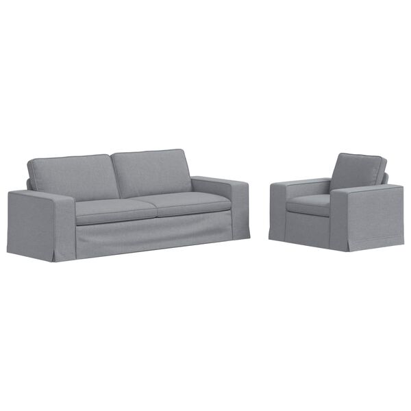 vidaXL S&oacute;fi 2 pcs Lj&oacute;sgr&aacute;r 182 x 80 x 82 cm d&uacute;kur