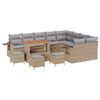 vidaXL Gar&eth;s&oacute;fa sett 13 pcs Drapplita&eth;ur p&oacute;l&yacute;rattan