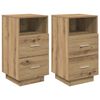 vidaXL n&aacute;ttbor&eth;ssk&aacute;par 2 stk me&eth; 2 sk&uacute;ffum Artisan Oak 36x36x68 cm