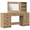 vidaXL F&ouml;tubor&eth; me&eth; spegillj&oacute;sum 3 pcs Artisan Eik Samsettur vi&eth;ur