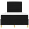 vidaXL LED Box Spring R&uacute;m me&eth; d&yacute;nu Svartur 120 x 190 cm d&uacute;kur