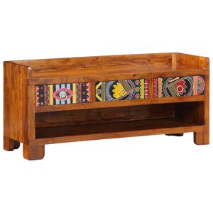 vidaXL Sk&oacute;bekkur Hunangsbr&uacute;nn 100 x 35 x 45 cm Acacia Mass&iacute;futr&eacute;