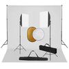 vidaXL St&uacute;d&iacute;&oacute;b&uacute;na&eth;ur me&eth; Softbox-Lj&oacute;sum, Bakgrunni og Endurkastara