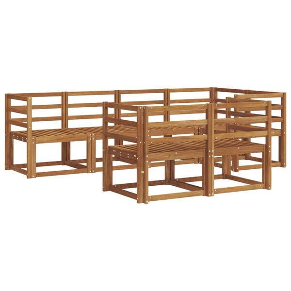 vidaXL &Uacute;ti s&oacute;fasett me&eth; p&uacute;&eth;i 7 pcs N&aacute;tt&uacute;rulegt og Antrac&iacute;t