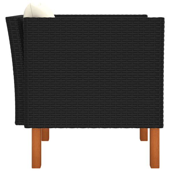 vidaXL Garðsófi Pólýrattan og Gegnheilt Tröllatré