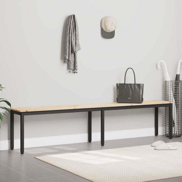 vidaXL Bekkur N&aacute;tt&uacute;rulegur 200 x 35 x 45 cm Solid furuhikk