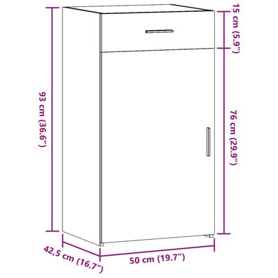 vidaXL Skenkur Brúnn Eikarlitur 50x42,5x93 cm Samsettur Viður