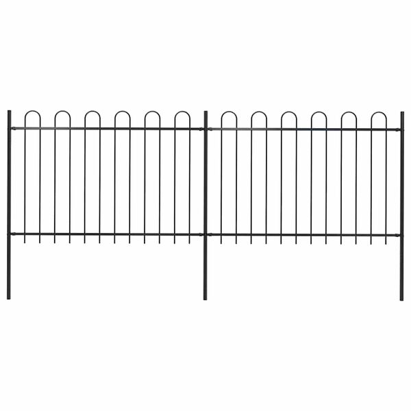 vidaXL Gar&eth;gir&eth;ing me&eth; st&aacute;lgrind 359x120 cm sv&ouml;rt