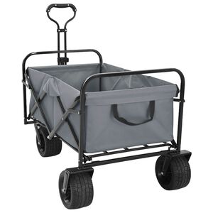 vidaXL Samanbrj&oacute;tanlegur handvagn Gr&aacute;r 89 x 63 x 96 cm