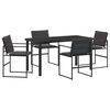 vidaXL Gar&eth;ur bor&eth;sett 5 pcs Svartur Dufth&uacute;&eth;a&eth; st&aacute;l
