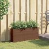 vidaXL Gar&eth;ker me&eth; 2 Pottum Br&uacute;nt 90x20x40 cm P&oacute;l&yacute;rattan