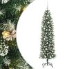 vidaXL Gervi mj&oacute; j&oacute;latr&eacute; me&eth; 300 LED me&eth; standi Gr&aelig;nn og hv&iacute;tur 180 cm