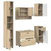 vidaXL Ba&eth;herbergismublasett 5 pcs Sonoma Eik Sni&eth;in vi&eth;ur og m&aacute;lmur