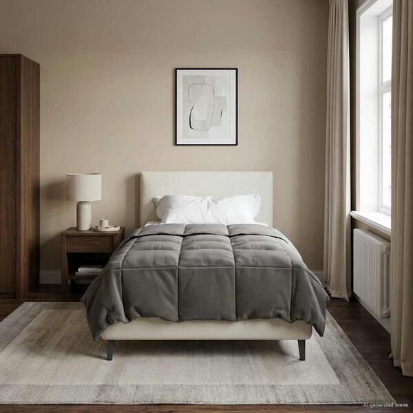 vidaXL Sumars&aelig;ng S&iacute;&eth;la&eth; Lj&oacute;sgr&aacute;r 155 x 220 cm M&iacute;kr&oacute;f&iacute;ber