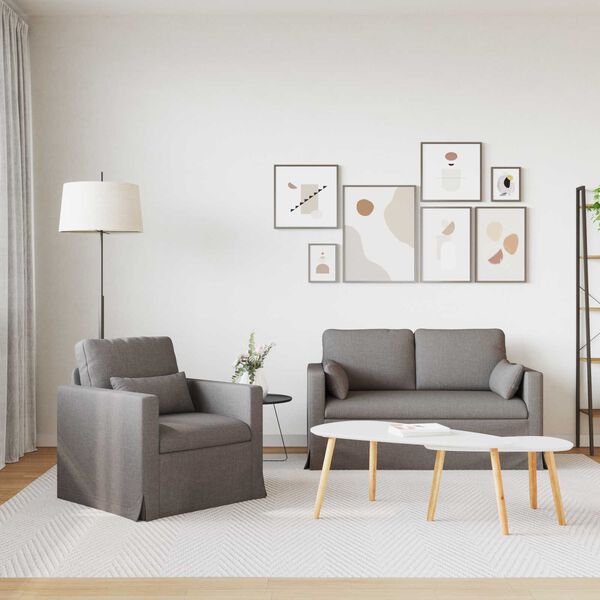 vidaXL S&oacute;fi 2 pcs M&oacute;gr&aacute;r 139 x 78 x 80 cm d&uacute;kur