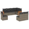 vidaXL 8 Hluta Gar&eth;s&oacute;fasett me&eth; Sessum Gr&aacute;r P&oacute;l&yacute;rattan