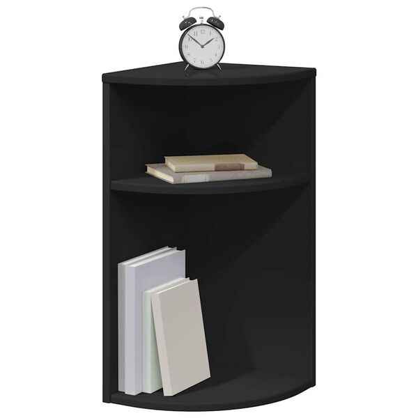 vidaXL Endabor&eth; Svartur 29,6 x 29,6 x 60 cm Samsettur vi&eth;ur