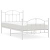 vidaXL R&uacute;mgrind &uacute;r M&aacute;lmi me&eth; H&ouml;fu&eth;gafli & F&oacute;tagafli Hv&iacute;t 100x190 cm