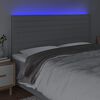 vidaXL LED h&ouml;fu&eth;gafl Lj&oacute;sgr&aacute;tt 180x5x118/128 cm Efni