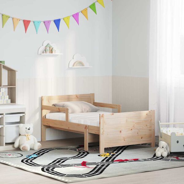 vidaXL Ramsv&iacute;k me&eth; d&yacute;nu me&eth; h&ouml;fu&eth;gafl Br&uacute;nn 80 x 200 cm Solid furuhikk