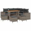 vidaXL Gar&eth;s&oacute;fa sett me&eth; p&uacute;&eth;i 9 pcs Gr&aacute;r p&oacute;l&yacute;rattan