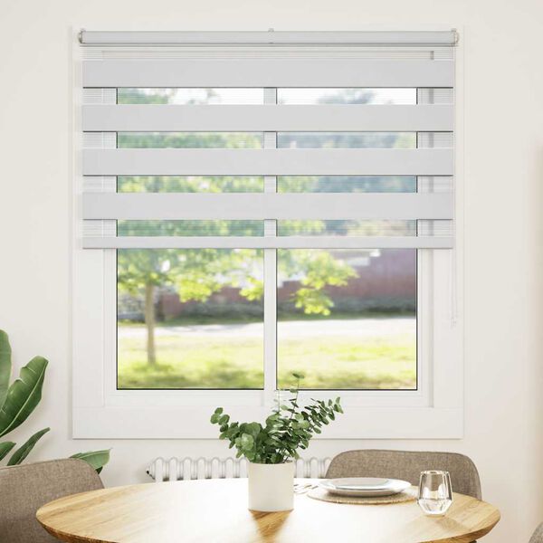 vidaXL Zebra Gard&iacute;na Hv&iacute;tt 130x150cm Efni Breidd 125,9 cm P&oacute;l&yacute;ester