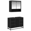 vidaXL Ba&eth;herbergismublasett 2 pcs Svartur Eik Samsettur vi&eth;ur