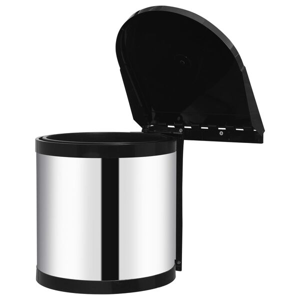 vidaXL Innbyggð Ruslatunna í Eldhúsið Ryðfrítt Stál 8 L