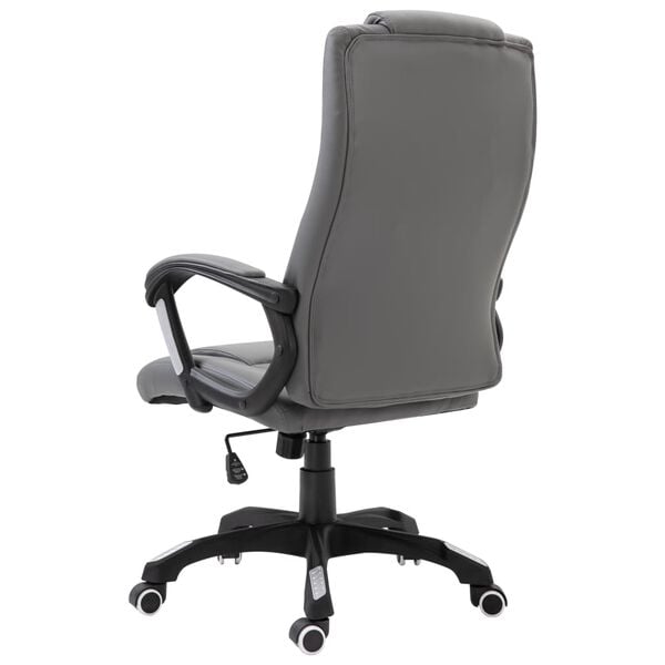 vidaXL Skrifstofustóll Reykgrár Gervileður