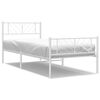 vidaXL R&uacute;mgrind &uacute;r M&aacute;lmi me&eth; H&ouml;fu&eth;gafli & F&oacute;tagafli Hv&iacute;t 100x200 cm