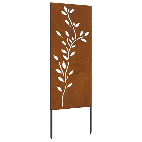 vidaXL Garðs búnað skjár Blóm Rusty 50 x 140 cm Veðrað stál