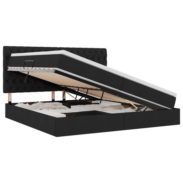 vidaXL R&uacute;m me&eth; geymslur&yacute;mi og d&yacute;nu Svartur 200 x 200 cm P&oacute;l&yacute;ester