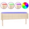 vidaXL LED h&ouml;fu&eth;gafl krem 163x16x78/88 cm Efni