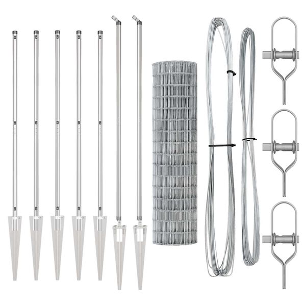 vidaXL Girðing með póst Silfur 1,4 x 10 m Stál