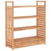 vidaXL Sk&oacute;grind me&eth; Sk&uacute;ffu 70x27x81 cm Gegnheill Vi&eth;ur Valhnota