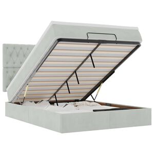 vidaXL Ottoman r&uacute;m me&eth; d&yacute;num Lj&oacute;sgr&aacute;tt 140x200cm Flauel